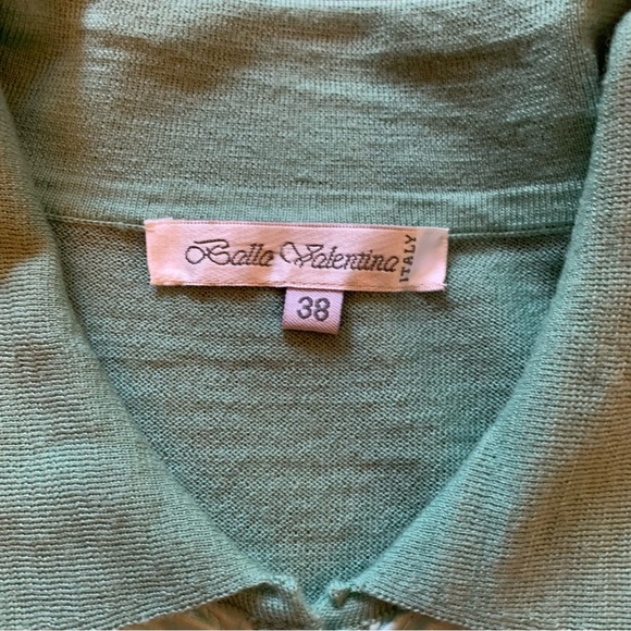 BALLA VALENTINA 38 4/6 Quilted Silk Charmeuse Floral Wool Silk Cardigan Sweater - Picture 4 of 10